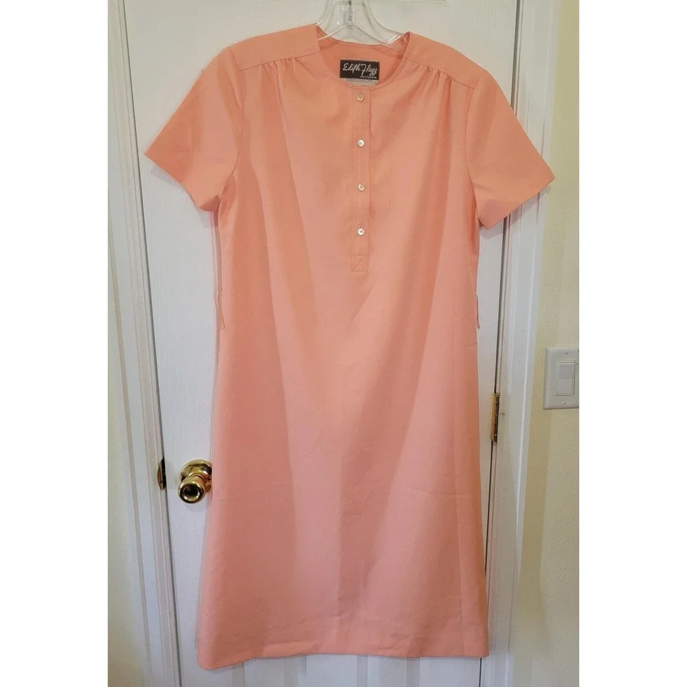 Vintage Edith Flagg California Peach‎ Dress Jacket Set Belt Size 10 AS IS